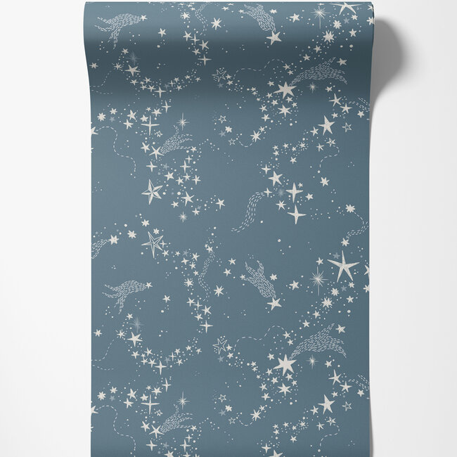 Dutch Wallcoverings Dutch Wallcoverings - FC Resan- Stjärnhimlen Dark blue - Vliesbehang - 10m x 53cm - 29024