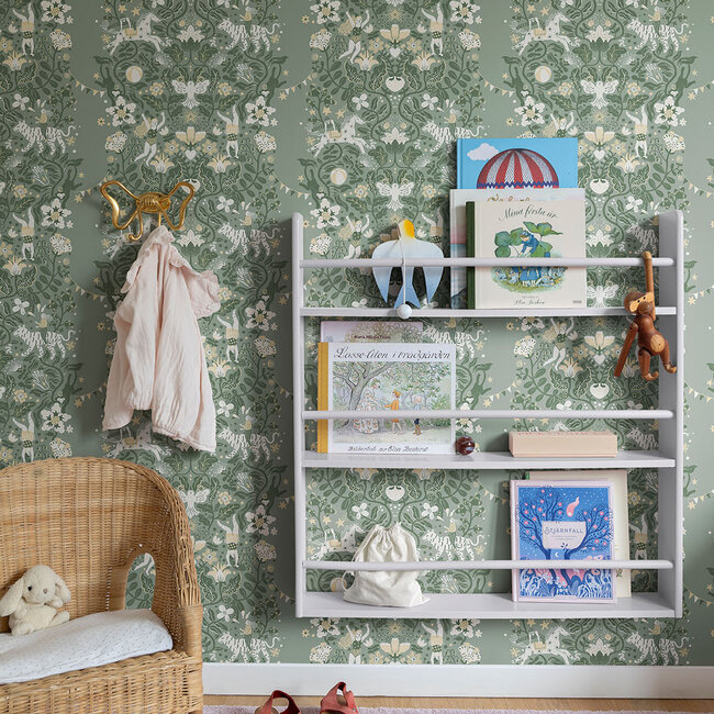 Dutch Wallcoverings Dutch Wallcoverings - FC Resan- Cirkus Greengrey - Vliesbehang - 10m x 53cm - 29027