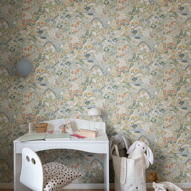 Dutch Wallcoverings Dutch Wallcoverings - FC Resan- Tåget Green - Vliesbehang - 10m x 53cm - 29029