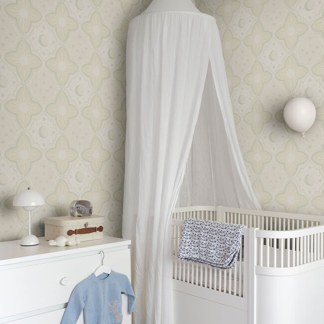 Dutch Wallcoverings Dutch Wallcoverings - FC Resan- Sol & Måne Beige - Vliesbehang - 10m x 53cm - 29031