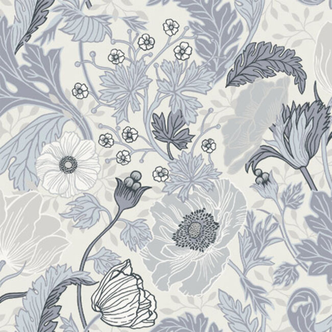 Dutch Wallcoverings Dutch Wallcoverings - FC Gronhaga- Anemone White - Vliesbehang - 10m x 53cm - 44101