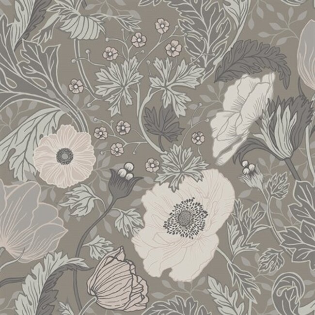 Dutch Wallcoverings Dutch Wallcoverings - FC Fagelsang- Anemone Grey - Vliesbehang - 10m x 53cm - 44102