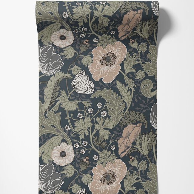 Dutch Wallcoverings Dutch Wallcoverings - FC Fagelsang- Anemone Blue - Vliesbehang - 10m x 53cm - 44103