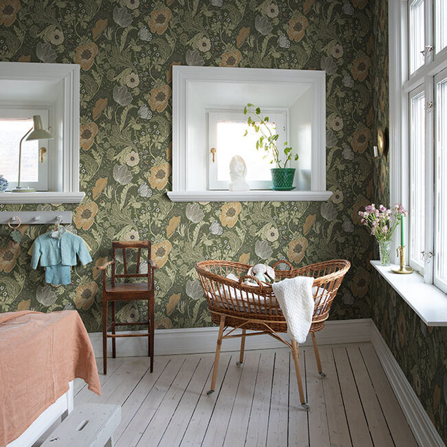 Dutch Wallcoverings Dutch Wallcoverings - FC Gronhaga- Anemone Green - Vliesbehang - 10m x 53cm - 44104