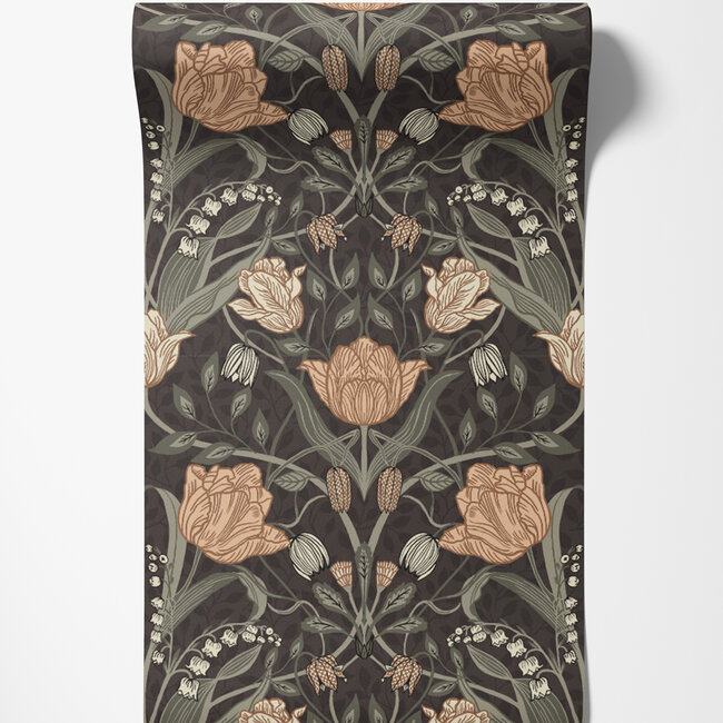 Dutch Wallcoverings Dutch Wallcoverings - FC Gronhaga- Filippa Brown - Vliesbehang - 10m x 53cm - 44107