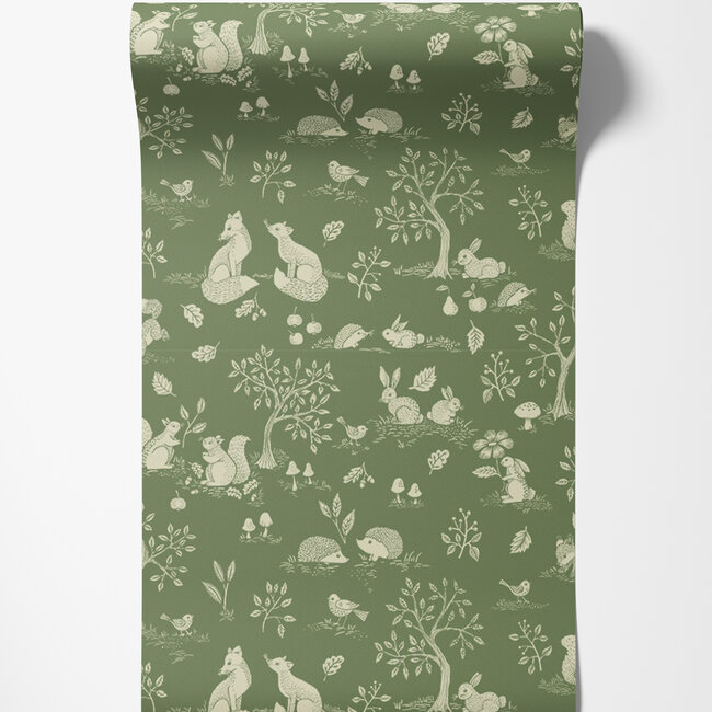 Dutch Wallcoverings Dutch Wallcoverings - FC Gronhaga- Ivar Green - Vliesbehang - 10m x 53cm - 44131