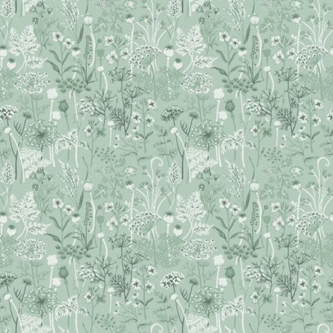Dutch Wallcoverings Dutch Wallcoverings - FC Havsblick- Dara Light green - Vliesbehang - 10m x 53cm - 39023