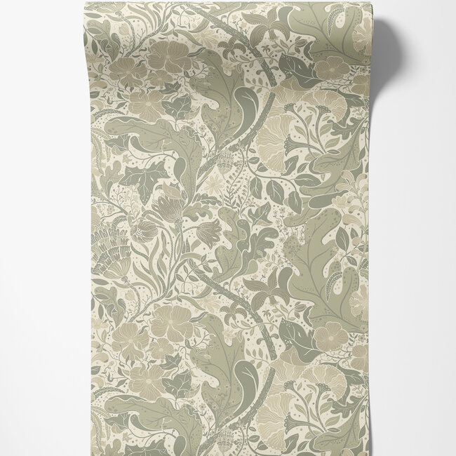 Dutch Wallcoverings Dutch Wallcoverings - FC Hjärterum- Elise wit - Vliesbehang - 10m x 53cm - 83105