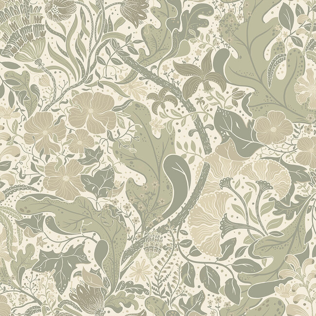 Dutch Wallcoverings Dutch Wallcoverings - FC Hjärterum- Elise wit - Vliesbehang - 10m x 53cm - 83105