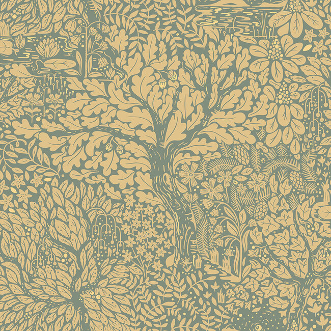 Dutch Wallcoverings Dutch Wallcoverings - FC Hjärterum- Olle groen - Vliesbehang - 10m x 53cm - 83107