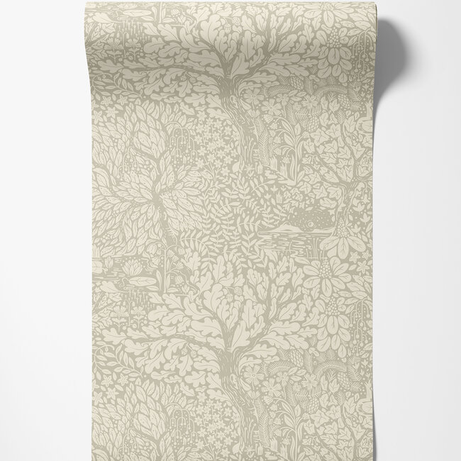 Dutch Wallcoverings Dutch Wallcoverings - FC Hjärterum- Olle beige/grijs - Vliesbehang - 10m x 53cm - 83110