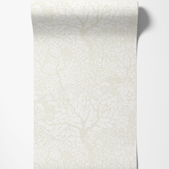 Dutch Wallcoverings Dutch Wallcoverings - FC Hjärterum- Olle wit - Vliesbehang - 10m x 53cm - 83111