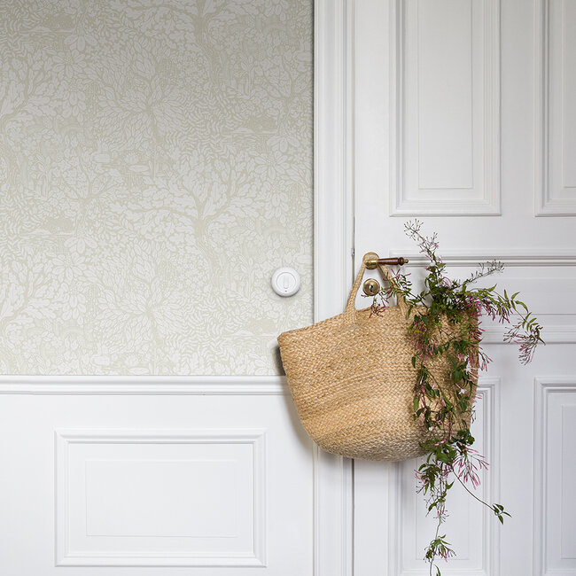 Dutch Wallcoverings Dutch Wallcoverings - FC Hjärterum- Olle wit - Vliesbehang - 10m x 53cm - 83111