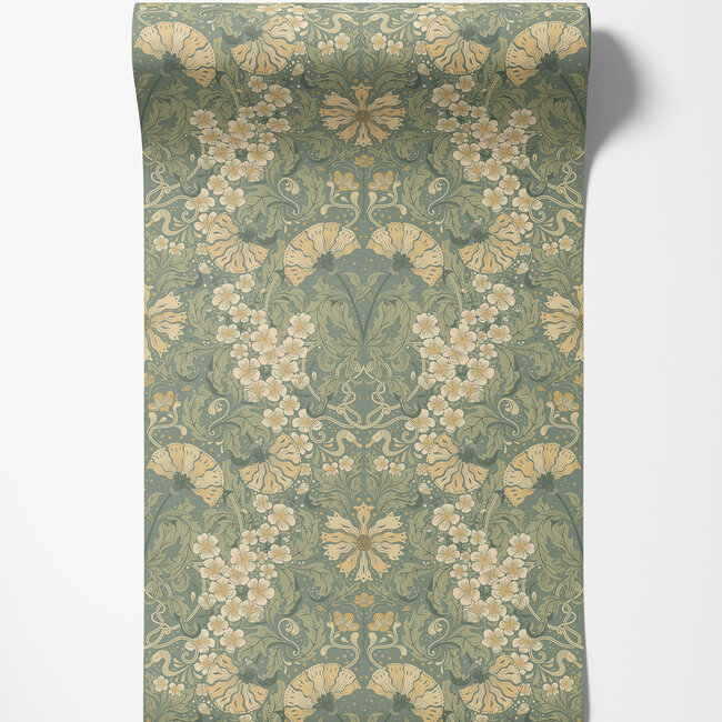 Dutch Wallcoverings Dutch Wallcoverings - FC Hjärterum- Öjvind groen - Vliesbehang - 10m x 53cm - 83113