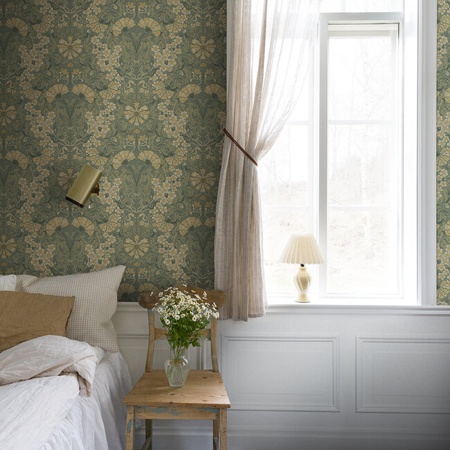 Dutch Wallcoverings Dutch Wallcoverings - FC Hjärterum- Öjvind groen - Vliesbehang - 10m x 53cm - 83113