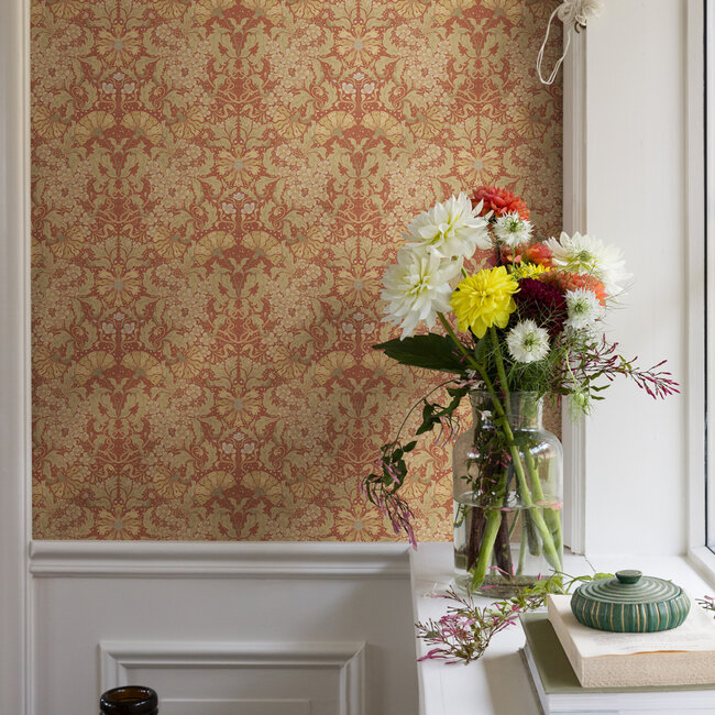 Dutch Wallcoverings Dutch Wallcoverings - FC Hjärterum- Öjvind rood - Vliesbehang - 10m x 53cm - 83114