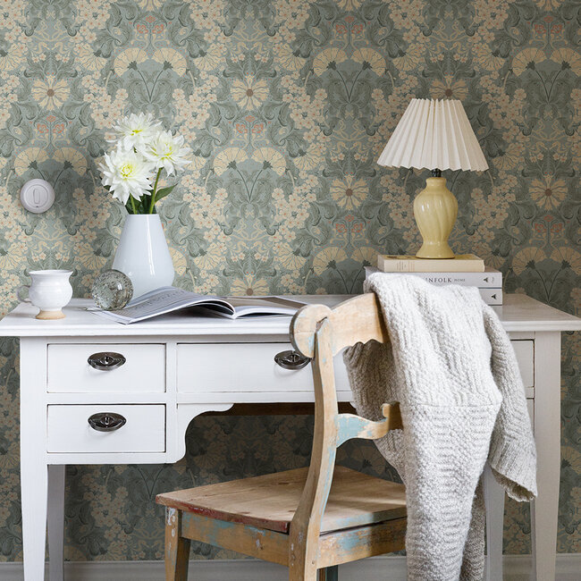 Dutch Wallcoverings Dutch Wallcoverings - FC Hjärterum- Öjvind lichtblauw - Vliesbehang - 10m x 53cm - 83115