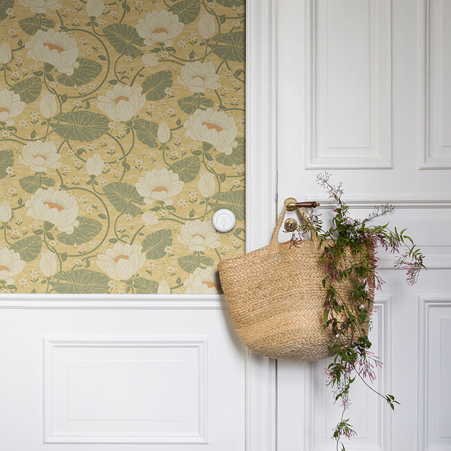 Dutch Wallcoverings Dutch Wallcoverings - FC Hjärterum- Eva lichtgeel - Vliesbehang - 10m x 53cm - 83123