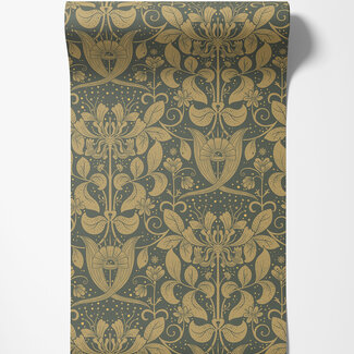 Dutch Wallcoverings Dutch Wallcoverings - FC Hjärterum- Berit donkergroen - 83125