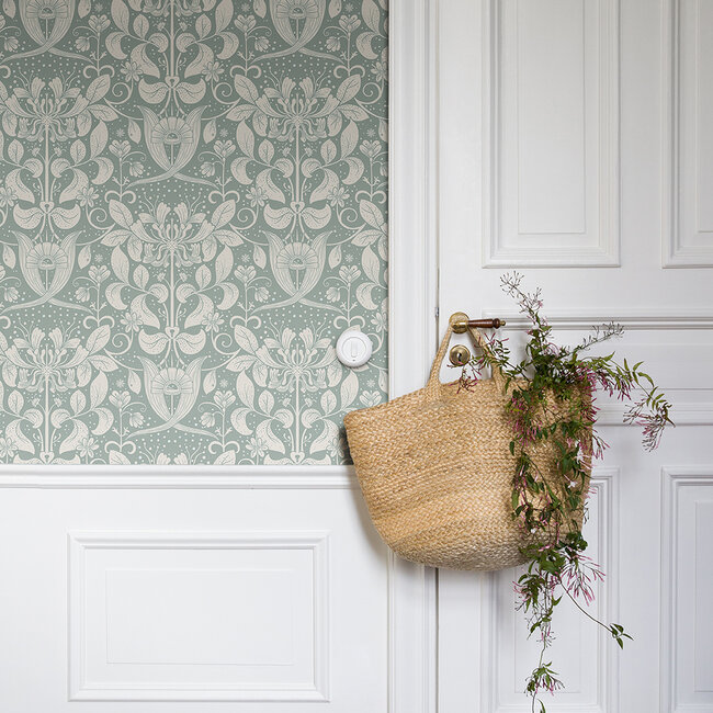 Dutch Wallcoverings Dutch Wallcoverings - FC Hjärterum- Berit lichtblauw - Vliesbehang - 10m x 53cm - 83129