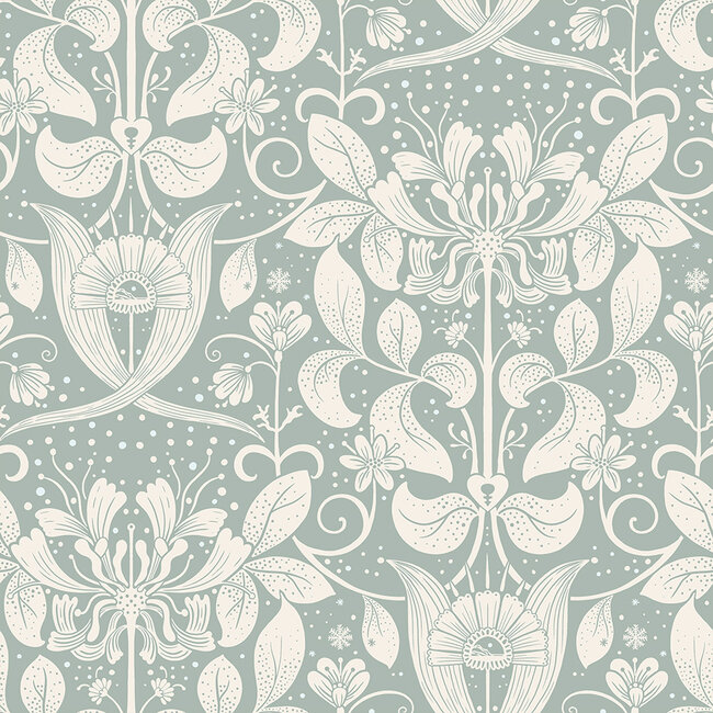Dutch Wallcoverings Dutch Wallcoverings - FC Hjärterum- Berit lichtblauw - Vliesbehang - 10m x 53cm - 83129