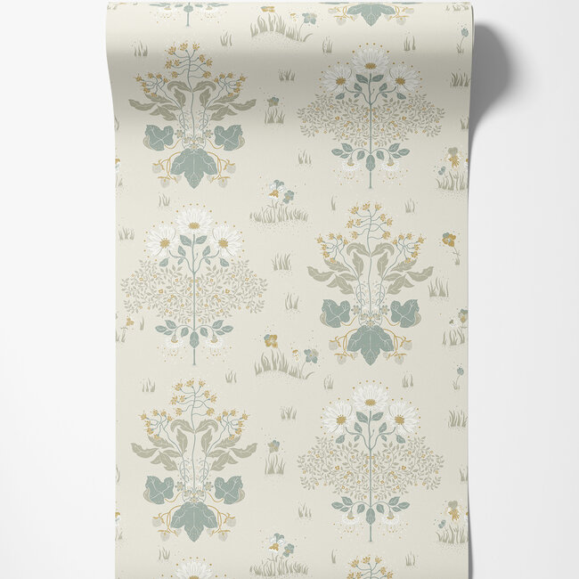 Dutch Wallcoverings Dutch Wallcoverings - FC Hjärterum- Edla wit - Vliesbehang - 10m x 53cm - 83131