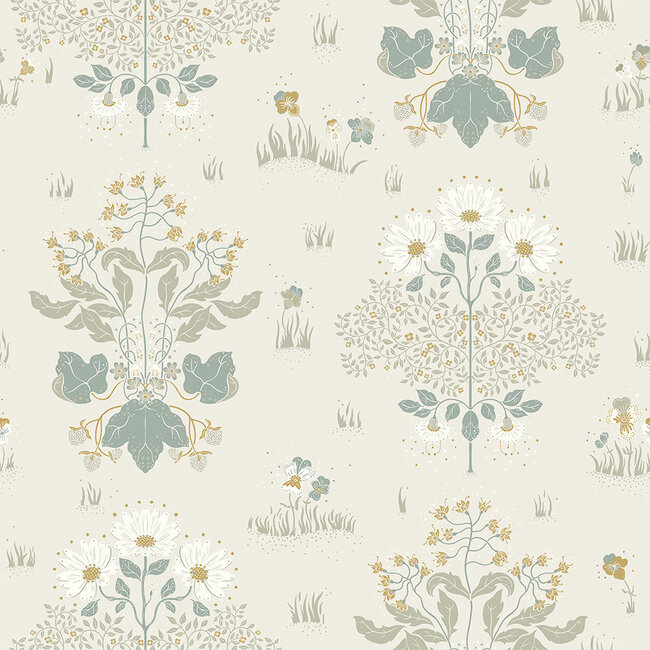 Dutch Wallcoverings Dutch Wallcoverings - FC Hjärterum- Edla wit - Vliesbehang - 10m x 53cm - 83131