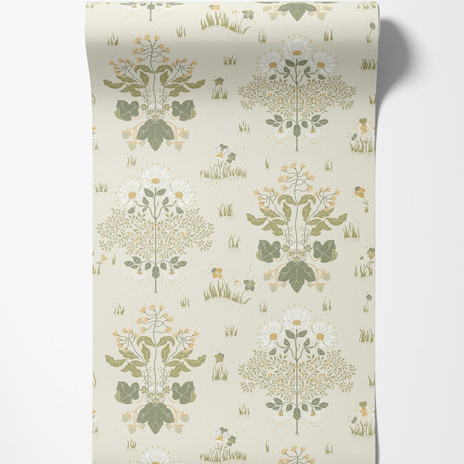 Dutch Wallcoverings Dutch Wallcoverings - FC Hjärterum- Edla wit - Vliesbehang - 10m x 53cm - 83133