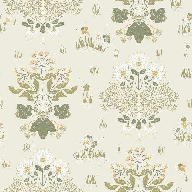 Dutch Wallcoverings Dutch Wallcoverings - FC Hjärterum- Edla wit - Vliesbehang - 10m x 53cm - 83133