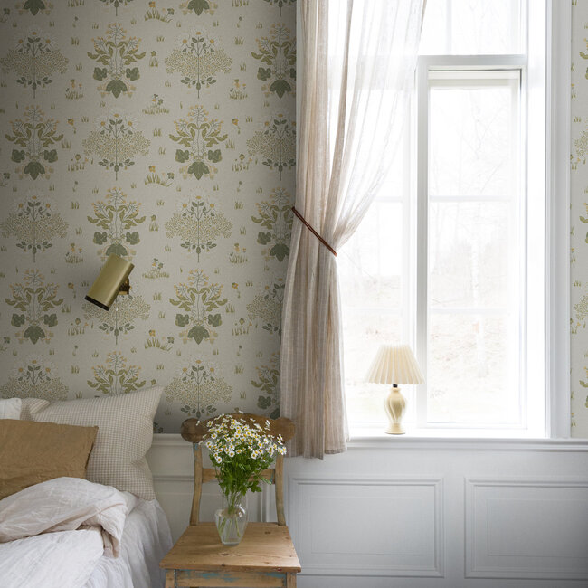 Dutch Wallcoverings Dutch Wallcoverings - FC Hjärterum- Edla wit - Vliesbehang - 10m x 53cm - 83133