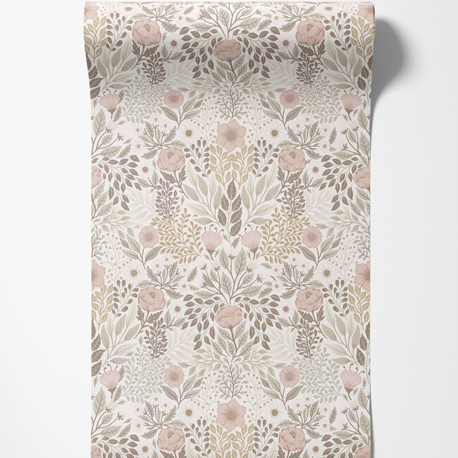 Dutch Wallcoverings Dutch Wallcoverings - FC Klara & Tove- Äng Pink - Vliesbehang - 10m x 53cm - 26002