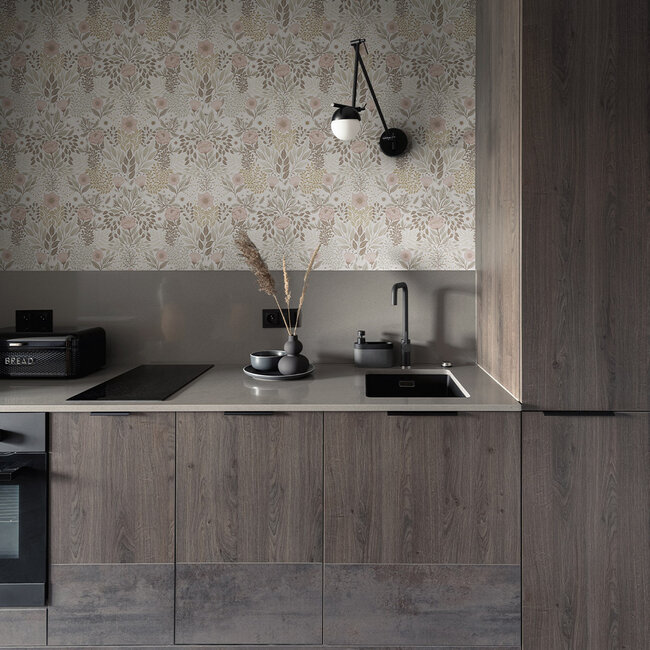 Dutch Wallcoverings Dutch Wallcoverings - FC Klara & Tove- Äng Pink - Vliesbehang - 10m x 53cm - 26002