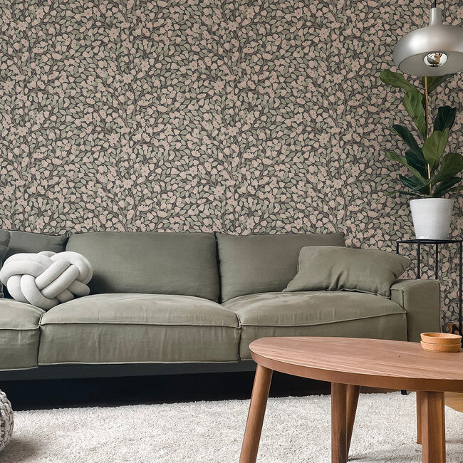 Dutch Wallcoverings Dutch Wallcoverings - FC Klara & Tove- Magnolia Dark pink - Vliesbehang - 10m x 53cm - 26009