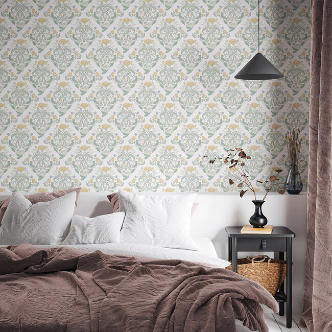 Dutch Wallcoverings Dutch Wallcoverings - FC Klara & Tove- Frodas Yellow - Vliesbehang - 10m x 53cm - 26011