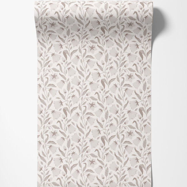 Dutch Wallcoverings Dutch Wallcoverings - FC Klara & Tove- Blåklocka White - Vliesbehang - 10m x 53cm - 26012