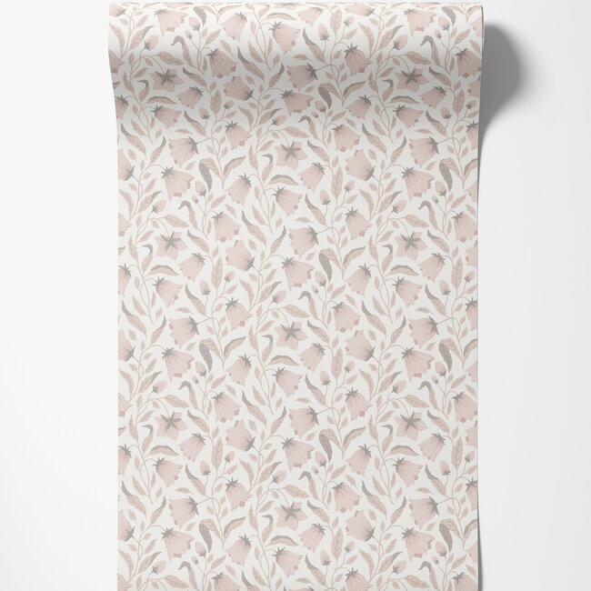 Dutch Wallcoverings Dutch Wallcoverings - FC Klara & Tove- Blåklocka Pink - Vliesbehang - 10m x 53cm - 26013
