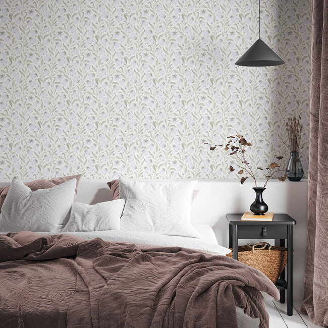 Dutch Wallcoverings Dutch Wallcoverings - FC Klara & Tove- Blåklocka Blue - Vliesbehang - 10m x 53cm - 26014