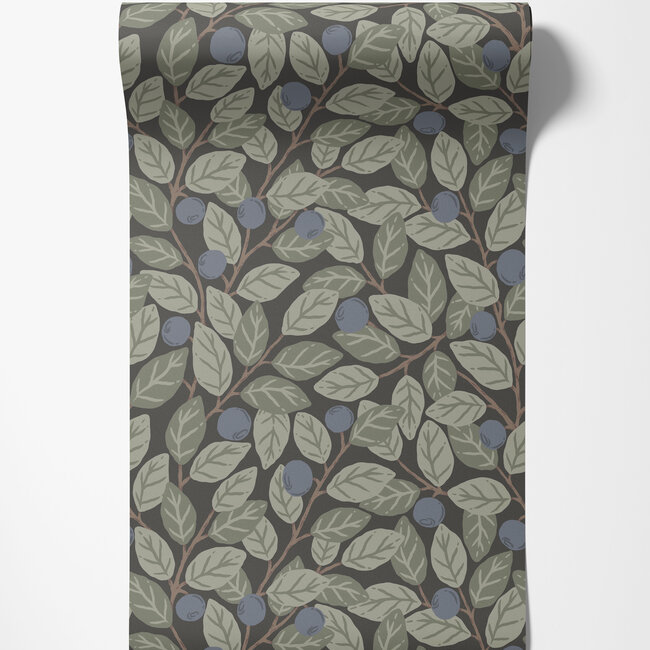 Dutch Wallcoverings Dutch Wallcoverings - FC Klara & Tove- Blåbär big Dark blue - Vliesbehang - 10m x 53cm - 26016