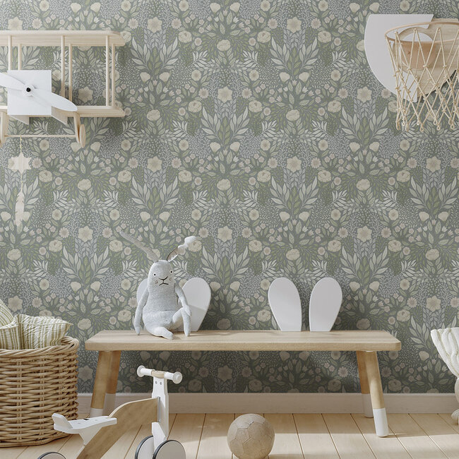 Dutch Wallcoverings Dutch Wallcoverings - FC Klara & Tove- Äng Green - Vliesbehang - 10m x 53cm - 26019