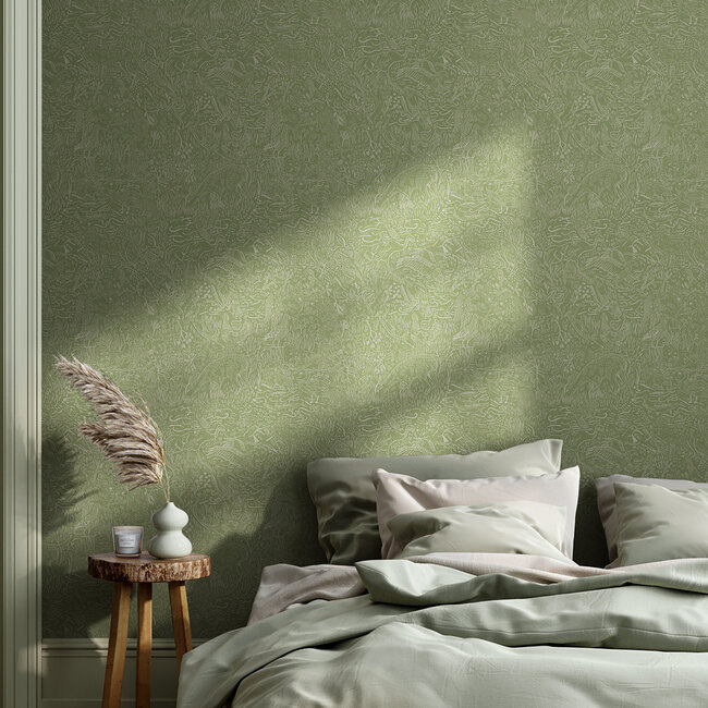 Dutch Wallcoverings Dutch Wallcoverings - FC Klara & Tove- Landskapsdjur Green - Vliesbehang - 10m x 53cm - 26023