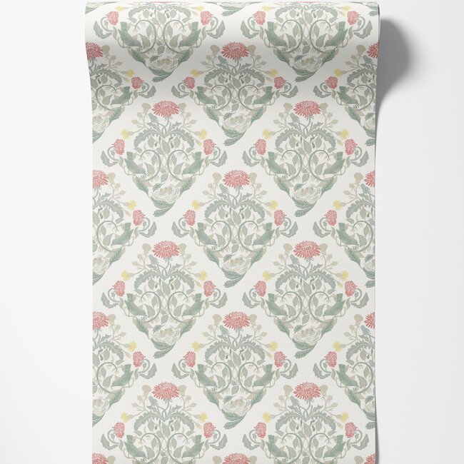 Dutch Wallcoverings Dutch Wallcoverings - FC Klara & Tove- Frodas Green/red - Vliesbehang - 10m x 53cm - 26029