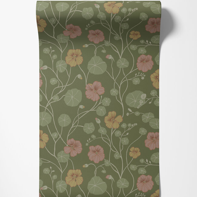 Dutch Wallcoverings Dutch Wallcoverings - FC Langenas- Krasseslinga Dark green - Vliesbehang - 10m x 53cm - 12304