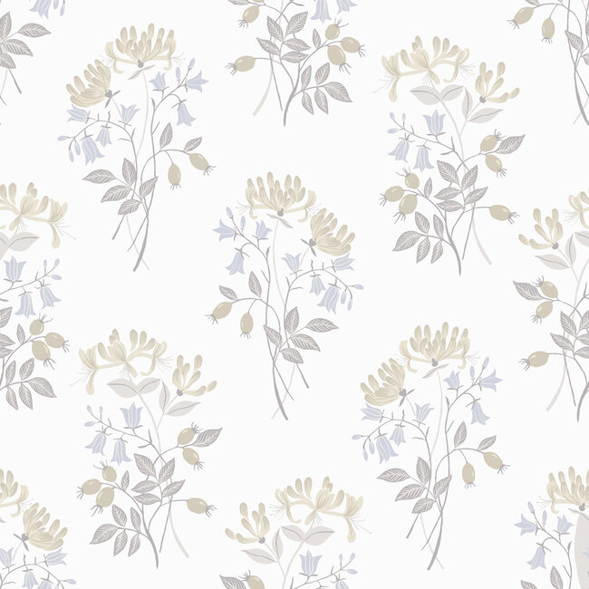 Dutch Wallcoverings Dutch Wallcoverings - FC Langenas- Kaprifol White - Vliesbehang - 10m x 53cm - 12309