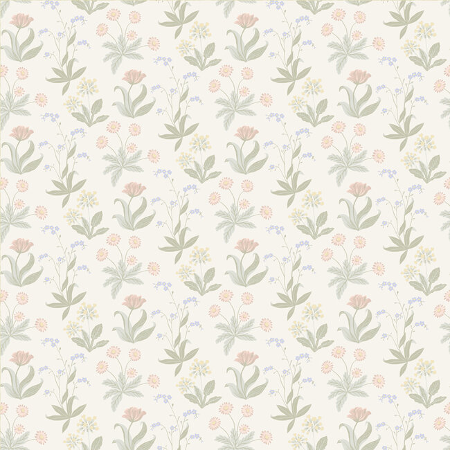 Dutch Wallcoverings Dutch Wallcoverings - FC Langenas- Fleur Green - Vliesbehang - 10m x 53cm - 12311