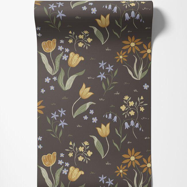 Dutch Wallcoverings Dutch Wallcoverings - FC Langenas- Tulpandans Brown - Vliesbehang - 10m x 53cm - 12313