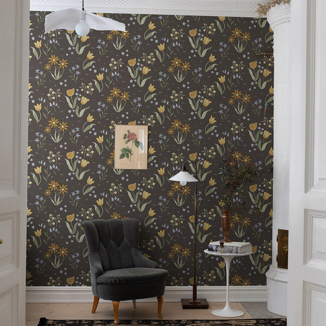 Dutch Wallcoverings Dutch Wallcoverings - FC Langenas- Tulpandans Brown - Vliesbehang - 10m x 53cm - 12313