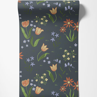 Dutch Wallcoverings Dutch Wallcoverings - FC Langenas- Tulpandans Dark blue - 12314