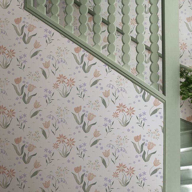 Dutch Wallcoverings Dutch Wallcoverings - FC Langenas- Tulpandans Pastel - Vliesbehang - 10m x 53cm - 12316