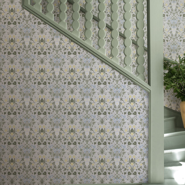 Dutch Wallcoverings Dutch Wallcoverings - FC Langenas- Varblommor Light grey - Vliesbehang - 10m x 53cm - 12318