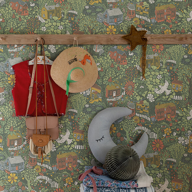 Dutch Wallcoverings Dutch Wallcoverings - FC Langtan- Bygga Bo Multi dark - Vliesbehang - 10m x 53cm - 63003